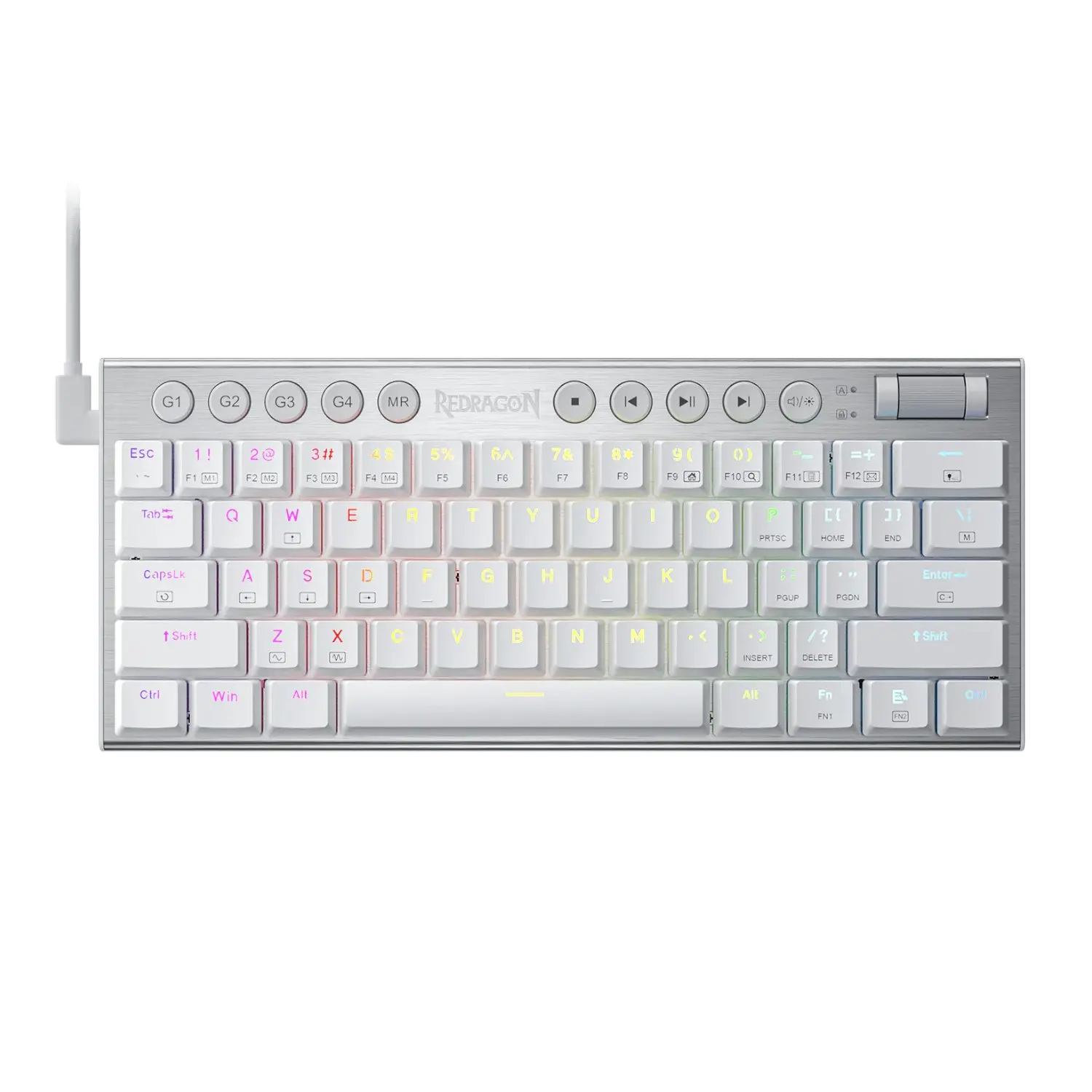 Redragon K632 HORUS Mini 60% RGB Wired Gaming Keyboard – White
