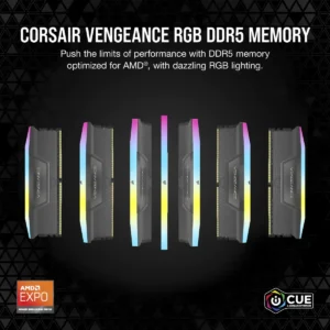 Corsair VENGEANCE RGB DDR5 32GB (2 x 16GB) DDR5 5200 CL40-40-40-77 1.25V Intel XMP & AMD EXPO - GREY.