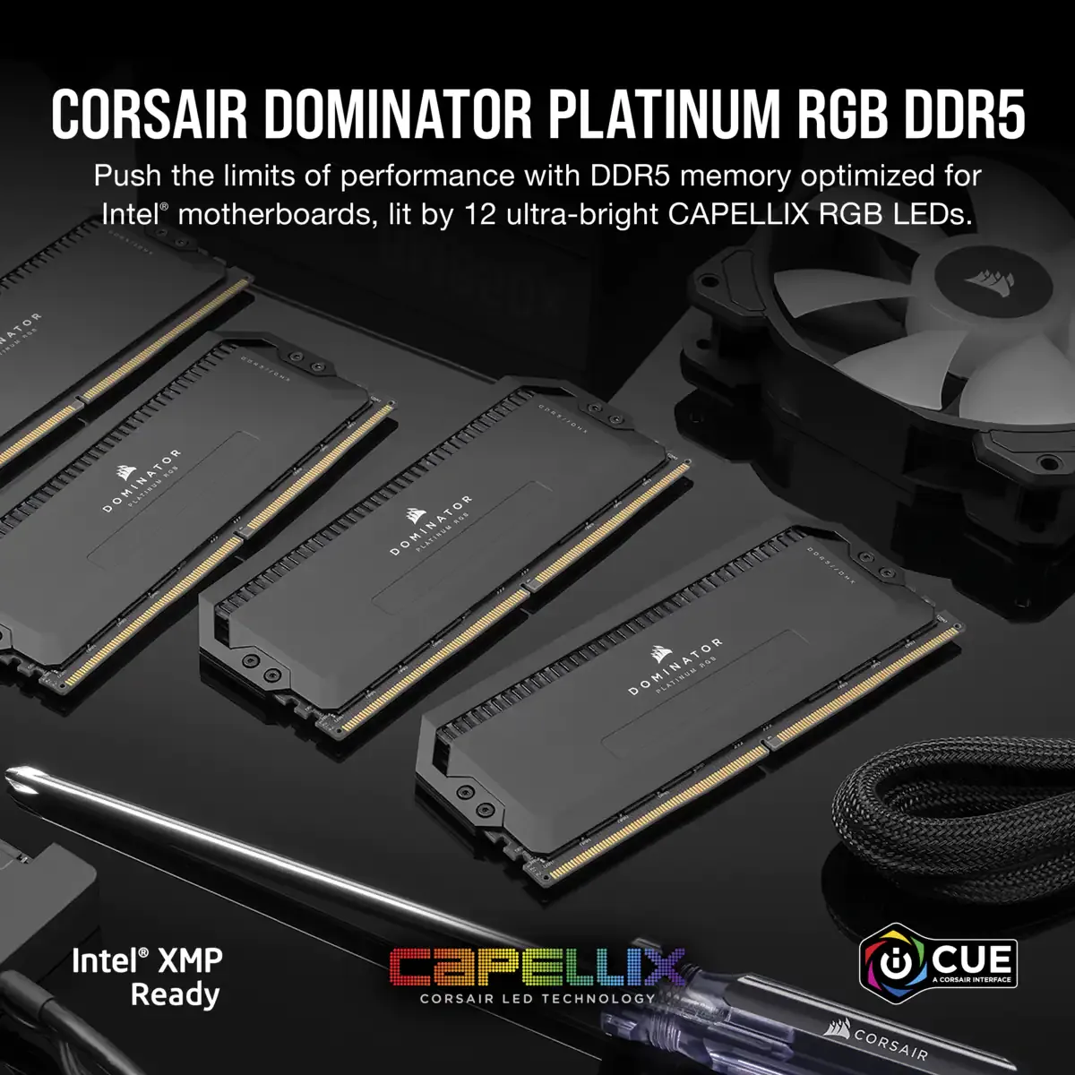 Corsair DOMINATOR RGB DDR5 32GB (2 x 16GB) DDR5 6400 CL32-40-40-84 1.40V Intel XMP - BLACK