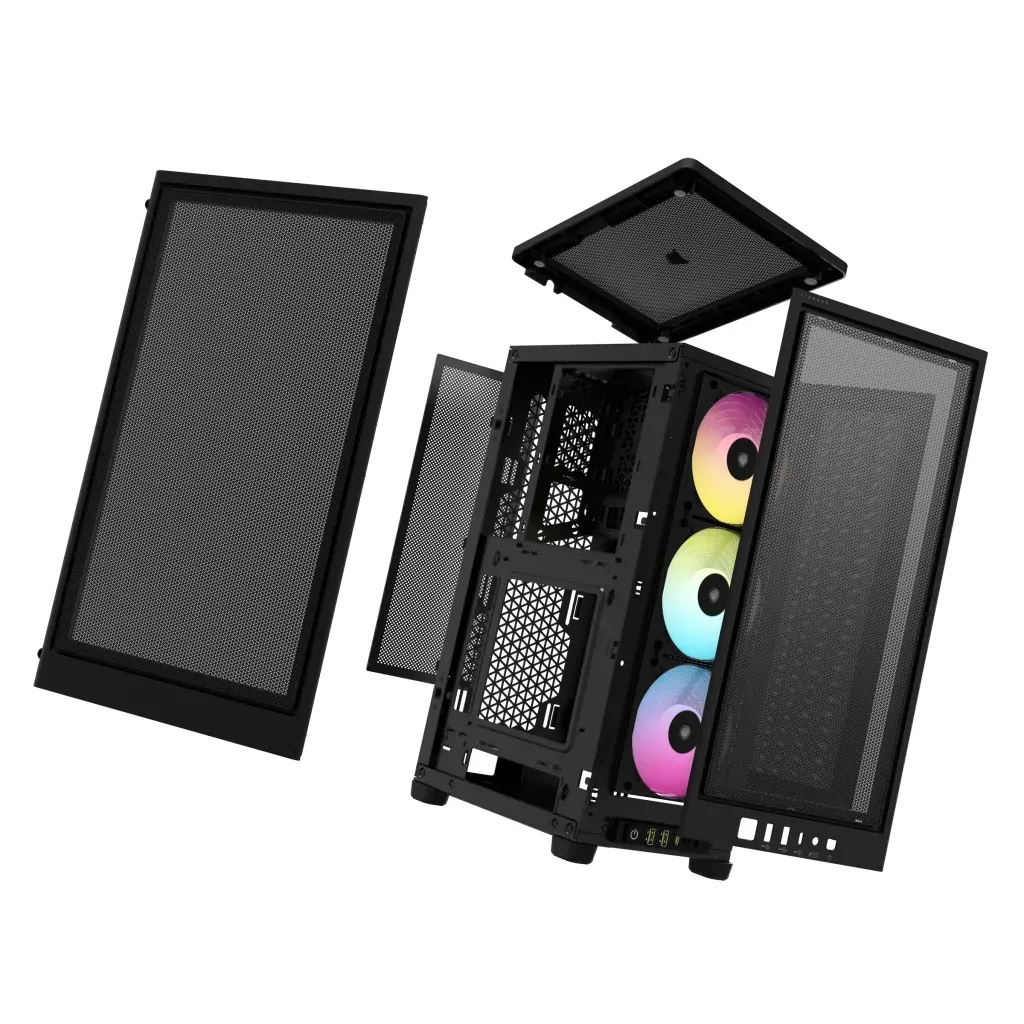iCUE 2000D RGB AIRFLOW Black Mini-ITX PC Case; 3x 2.5'' Drive Bays; Up to 360mm Radiator compatible; 2x 120mm fan incl