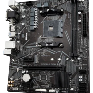 GIGABYTE Motherboard AMD A520M-S2H  for 3rd/4th/5th Generation AMD Ryzen™ processors; 2x Dual DDR4; 1x M2; HDMI; DVI; VGA.