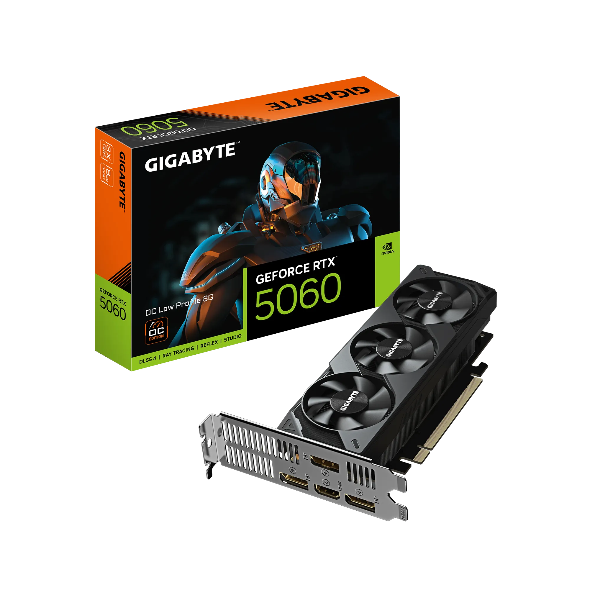 GIGABYTE nVidia GeForce RTX 5060 OC 8GB - 8GB GDDR7; 128-Bit Memory Bus; 1x HDMI; 3x DisplayPort .