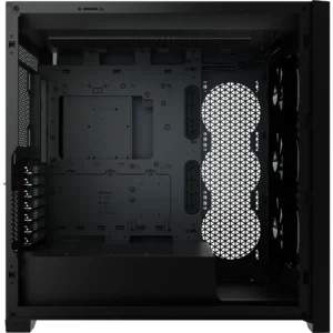 5000X RGB Black Tempered Glass Mid-Tower; 2x 3.5'' |  4x 2.5'' Drive Bays; Up to 360mm Radiator compatible; 3x 120mm fan incl