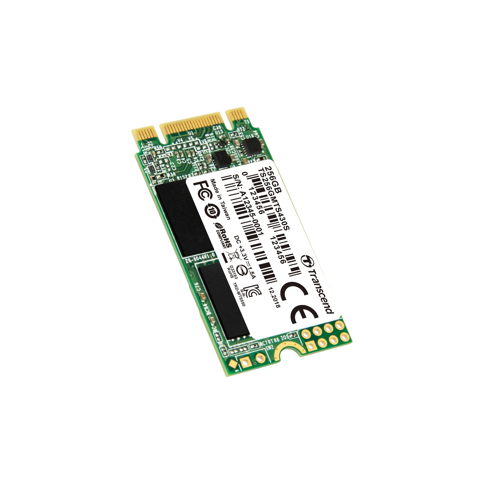 TRANSCEND 256GB MTS430S M.2 SATA3 2242 SSD - 3D NAND