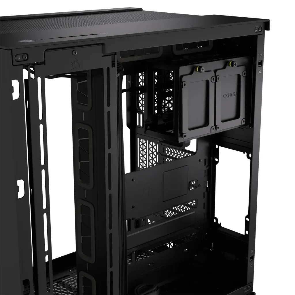 6500D Airflow Black Tempered Glass Mid-Tower; 2x 3.5'' |  2x 2.5'' Drive Bays; Up to 360mm Radiator compatible