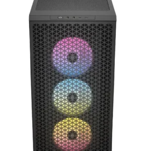 3000D RGB AIRFLOW Black Mid-Tower PC Case; 2x 3.5'' | 2x 2.5'' Drive Bays; Up to 360mm Radiator compatible; 3x 120mm fan incl