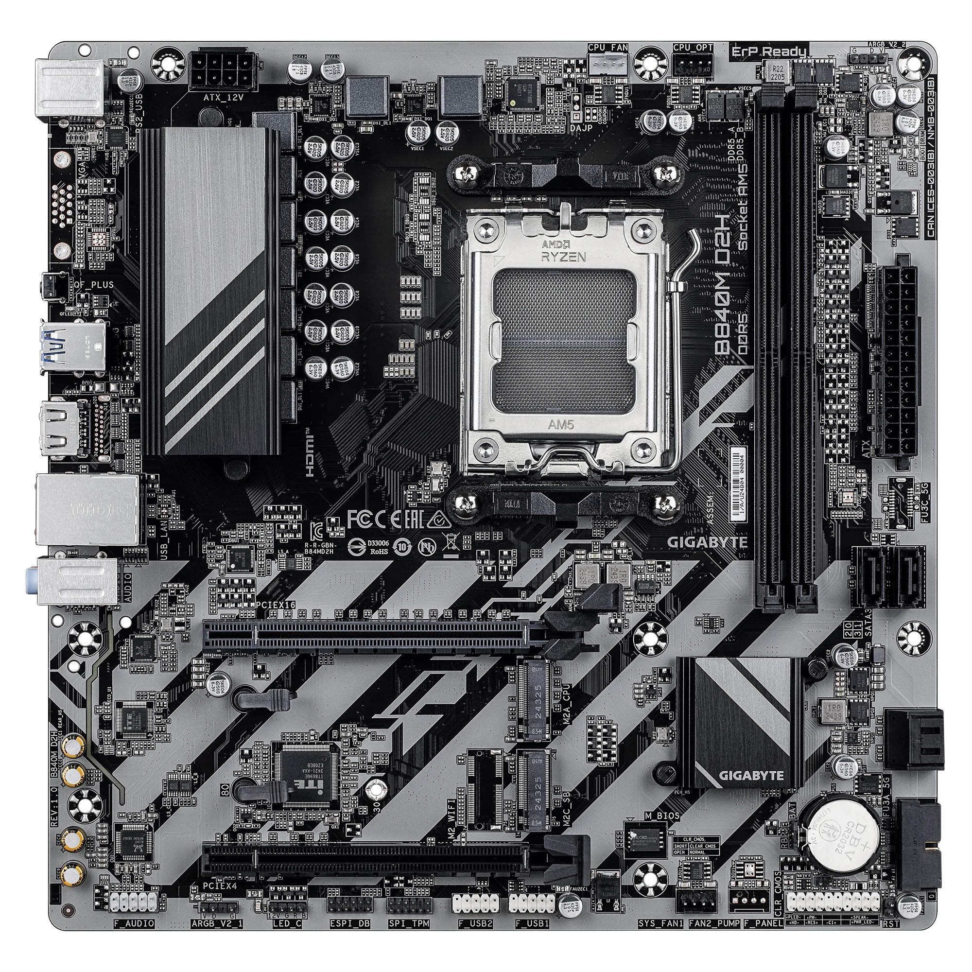 GIGABYTE AMD B840 Chipset for AMD AM5; 2x Dual DDR5; 2x M2; 1x HDMI