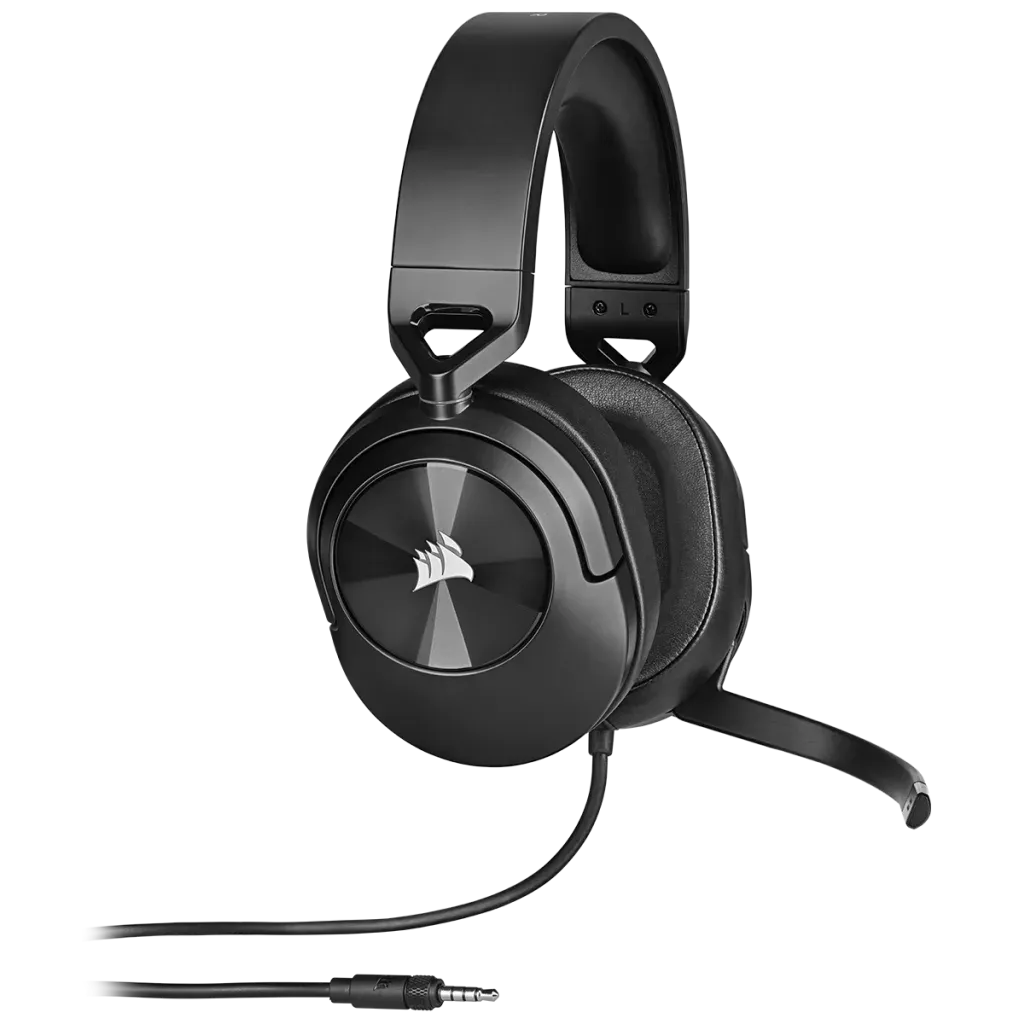 HS55 Stereo Carbon Headset; 50mm Audio Drivers; Omnidirectional mic; Analog; On-ear volume and mute controls - PC/PS/XBOX
