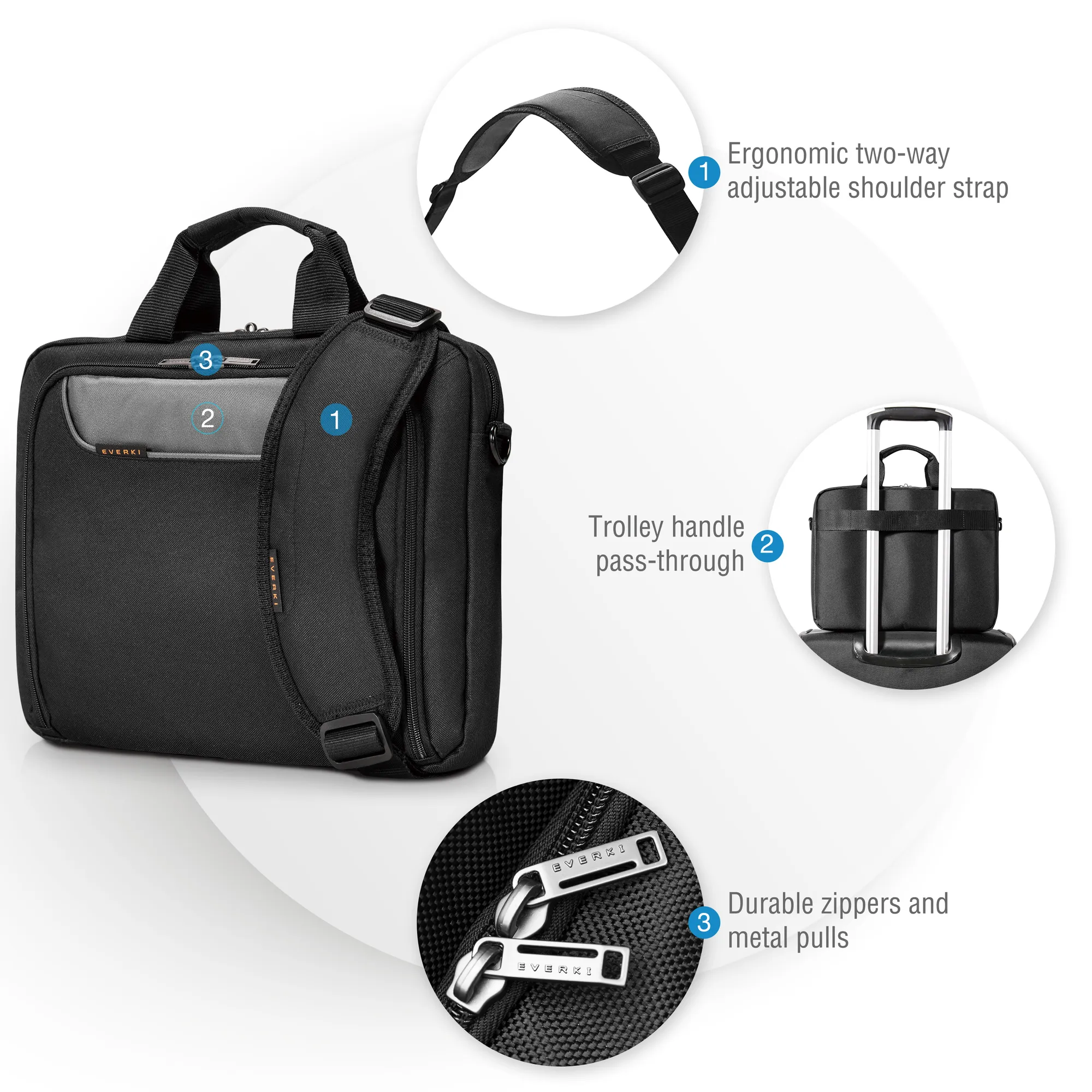 EVERKI EKB407NCH14 ADVANCE 14'' LAPTOP BRIEFCASE