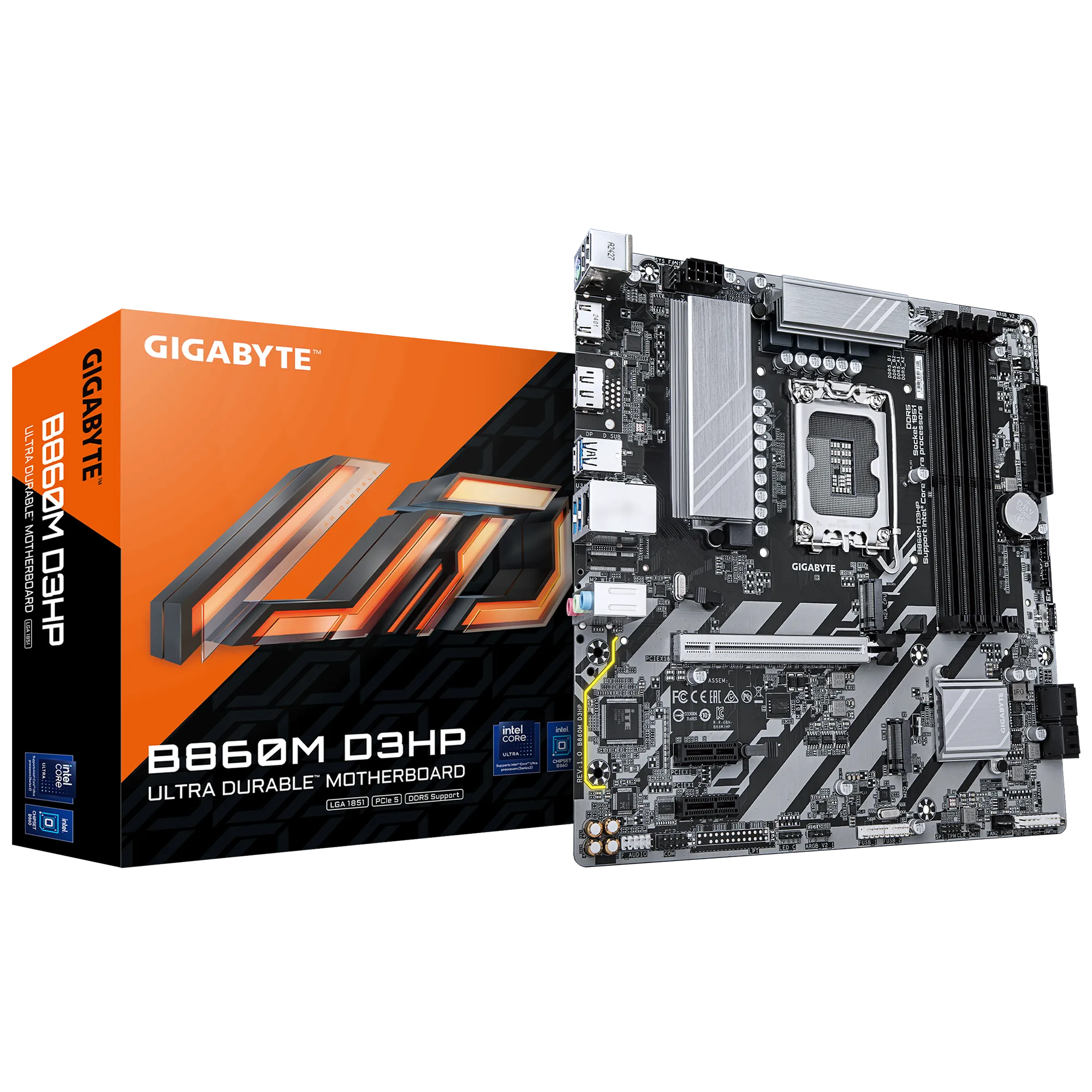 GIGABYTE Intel® B860 Chipset for LGA 1851; 4x DDR5; 2x M2; HDMI/DP; mATX.