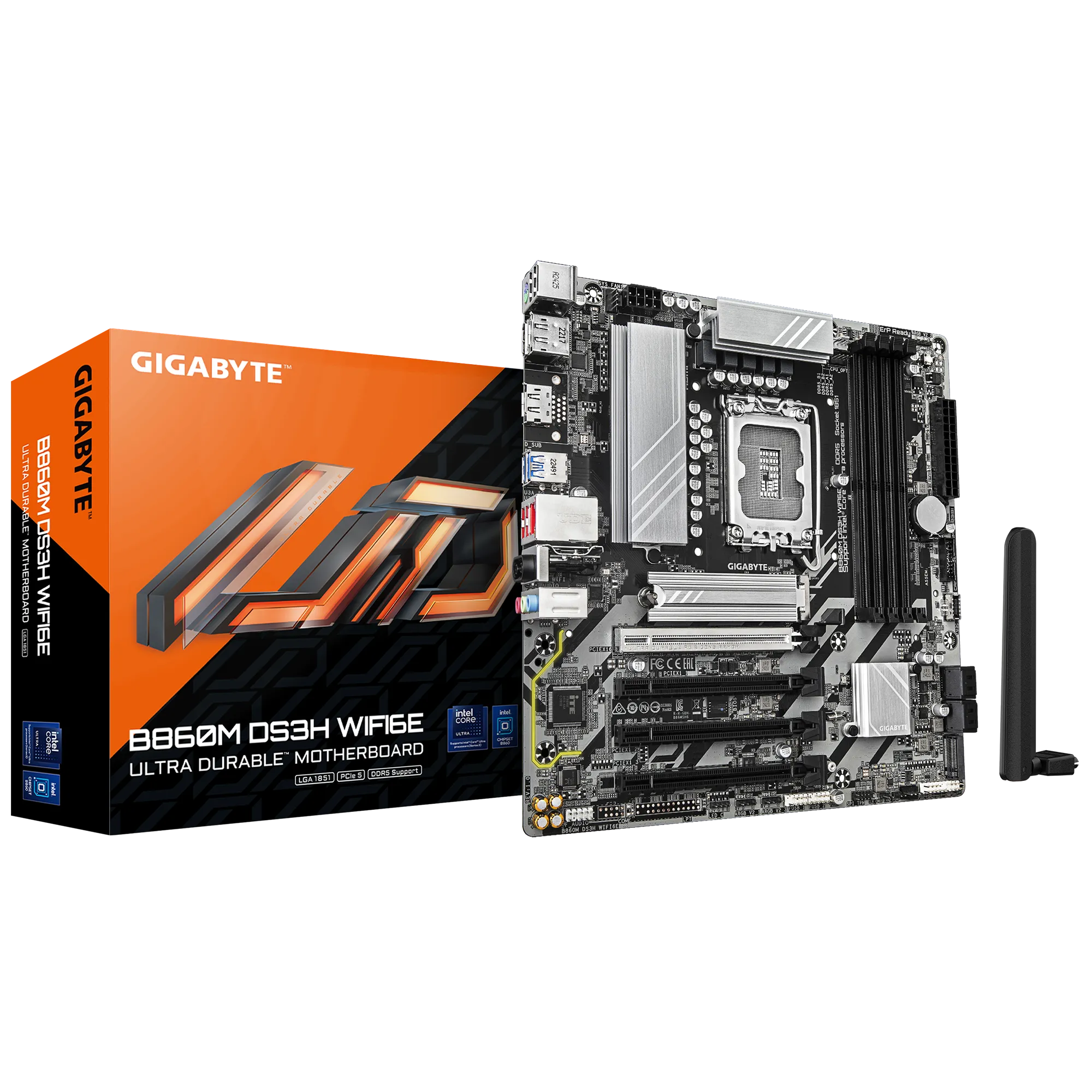 . GIGABYTE Intel® B860 Chipset for LGA 1851; 4x DDR5; 2x M2; HDMI/2xDP; mATX.
