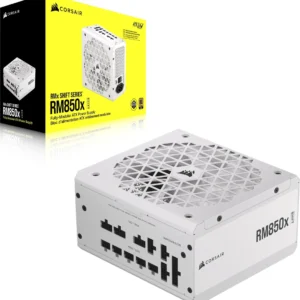 Corsair RM850x Shift White — 850 Watt 80 PLUS Gold;10yr Warranty. ATX (1); EPS (2); PCI-E (4);12VHPWR (1); PATA (8);SATA (12)